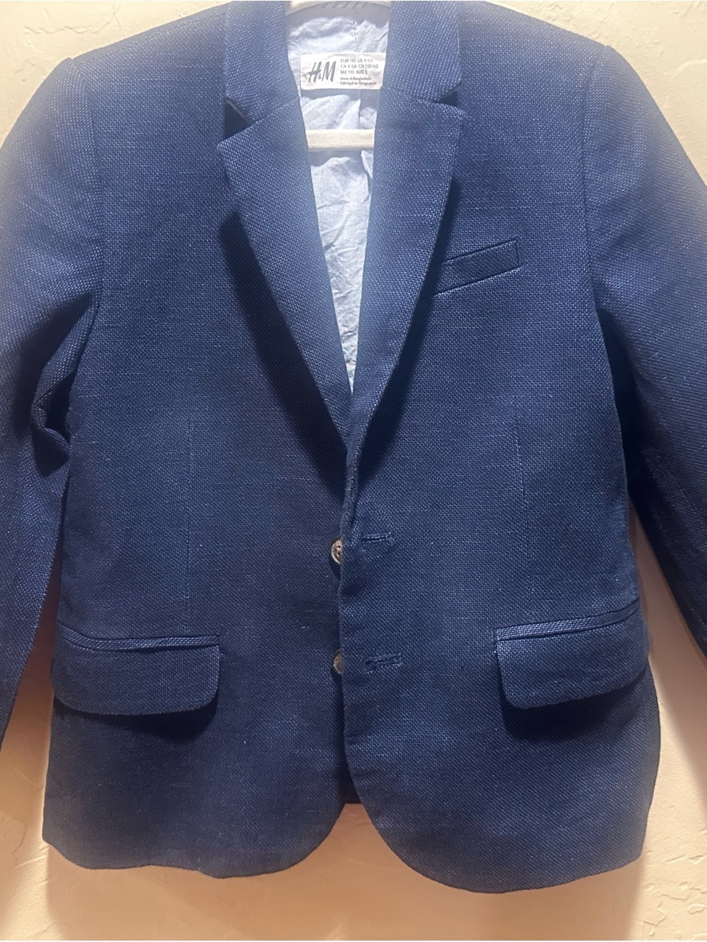 H&M Boys Navy Textured Blazer